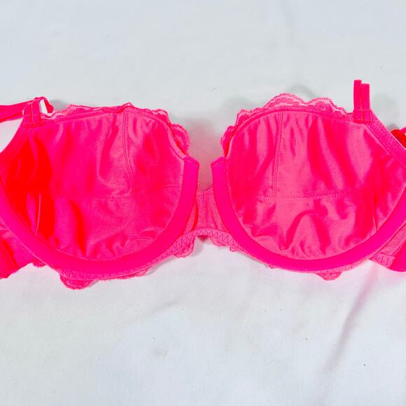 La Senza Bra Lot 2 Size 34DD Neon Green Pink Padded Underwire Push Up Lace New - Picture 6 of 13